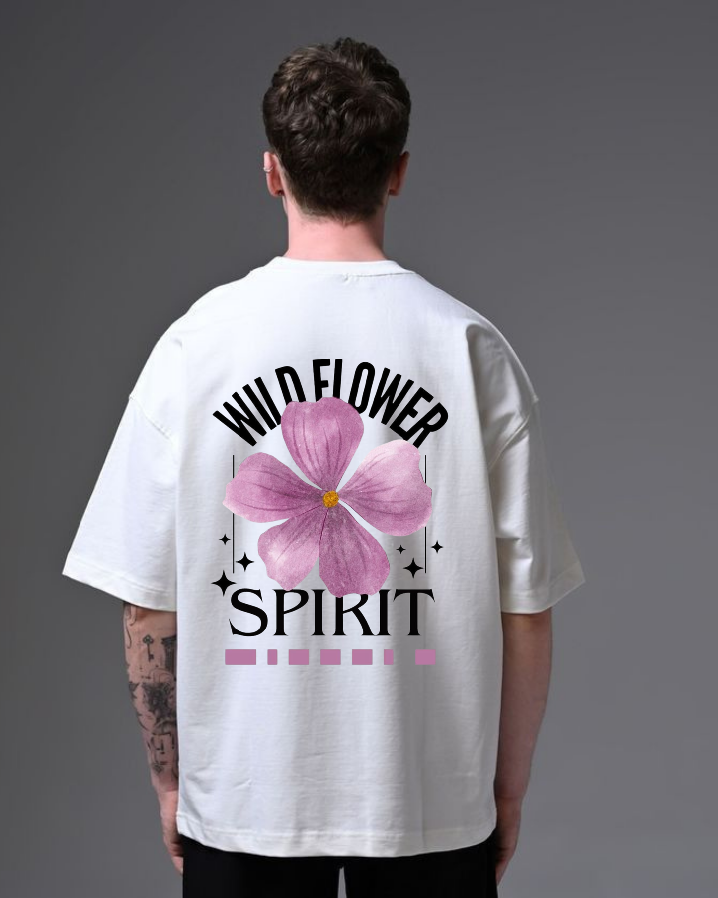 FLOWER - Oversize Baskılı Unisex T-shirt