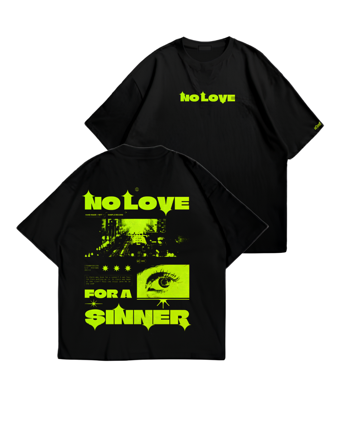NO LOVE - Oversize Baskılı Unisex T-shirt