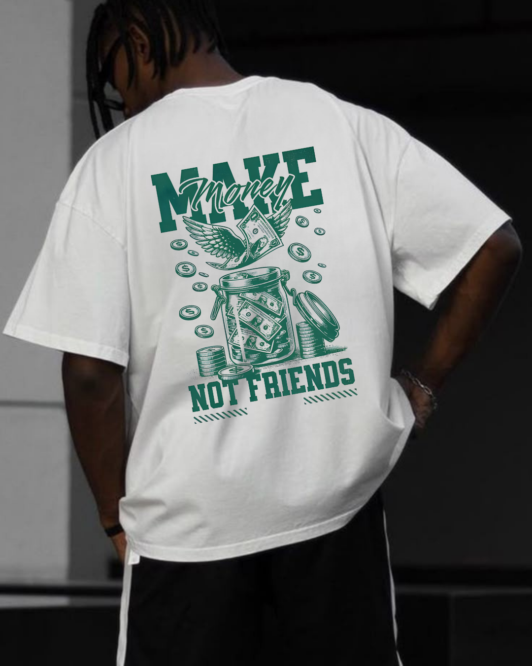 MAKE MONEY - Oversize Baskılı Unisex T-shirt