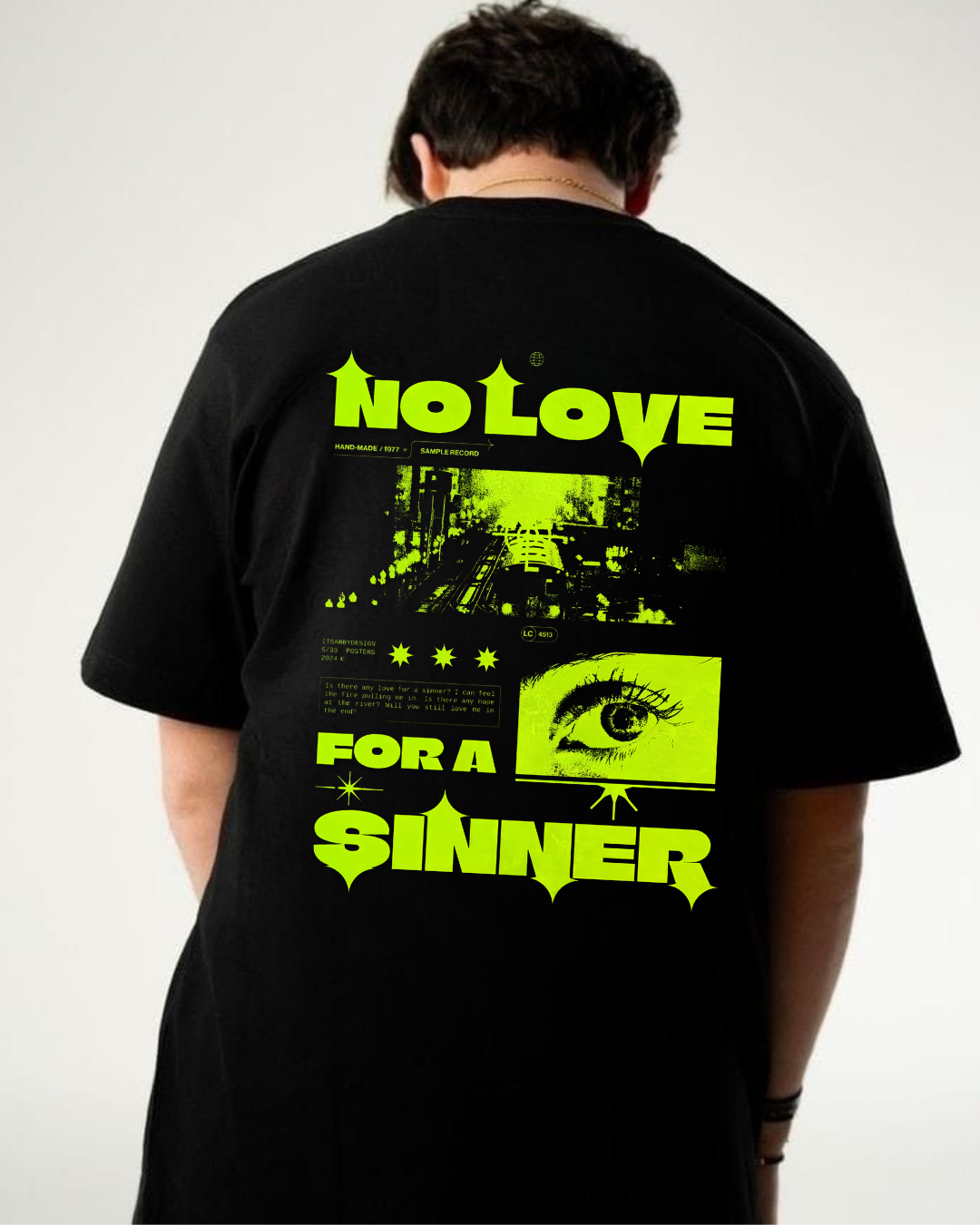 NO LOVE - Oversize Baskılı Unisex T-shirt