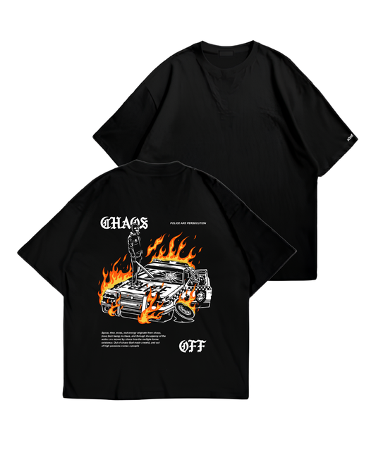 CHAOS - Oversize Baskılı Unisex T-shirt