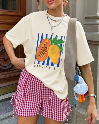 PAPAYA - Oversize Baskılı Unisex T-shirt