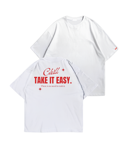 TAKE IT EASY - Oversize Baskılı Unisex T-shirt