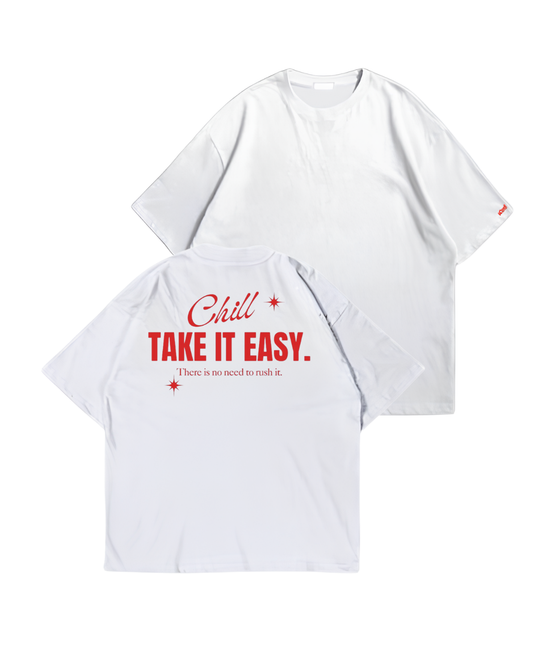 TAKE IT EASY - Oversize Baskılı Unisex T-shirt
