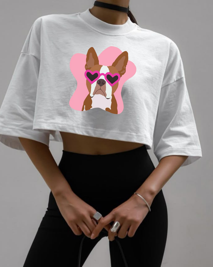 DOG - Oversize Baskılı Crop