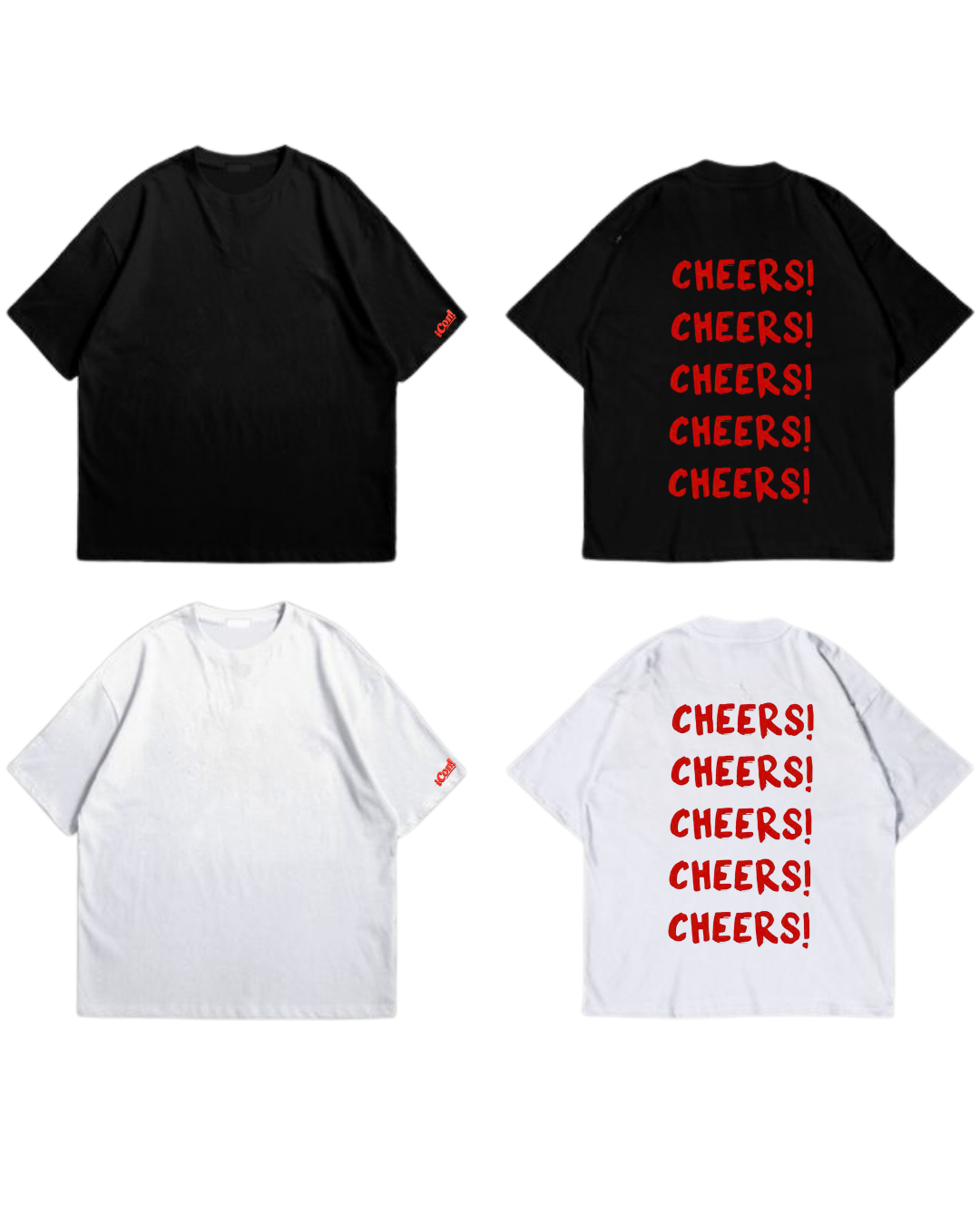 CHEERS - Oversize Baskılı Unisex T-shirt