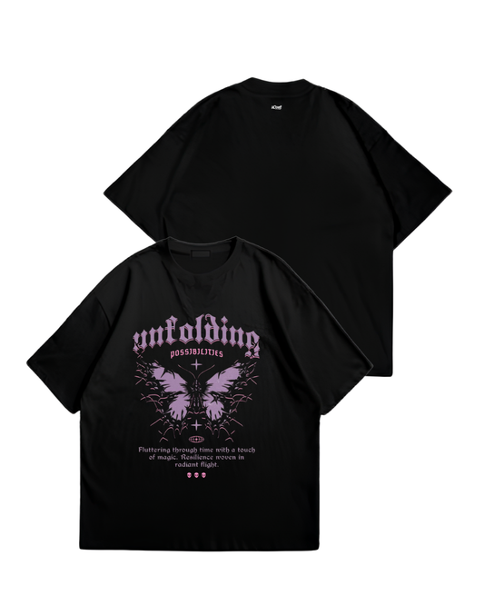 UNFOLDING - Oversize Baskılı Unisex T-shirt