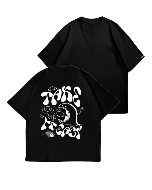 EASY - Oversize Baskılı Unisex T-shirt