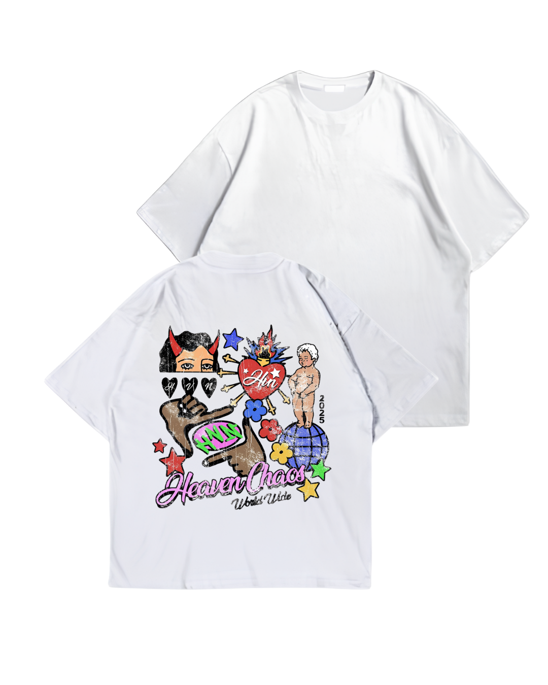 HEAVEN - Oversize Baskılı Unisex T-shirt