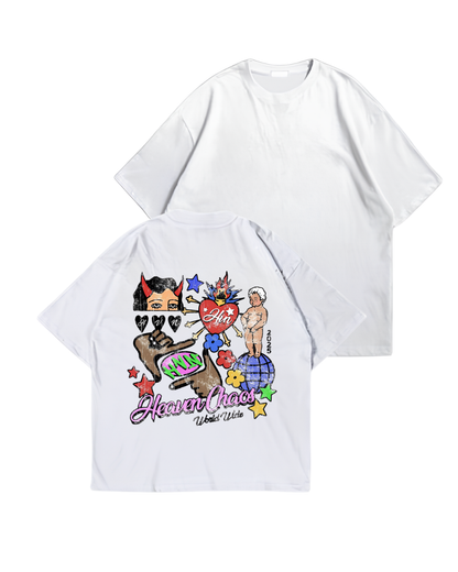 HEAVEN - Oversize Baskılı Unisex T-shirt