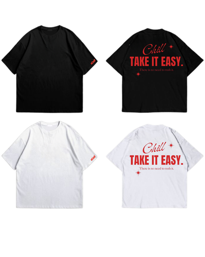 TAKE IT EASY - Oversize Baskılı Unisex T-shirt