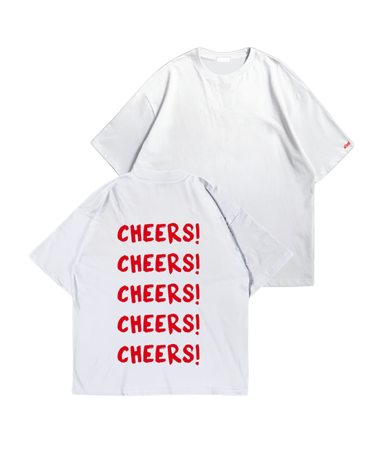 CHEERS - Oversize Baskılı Unisex T-shirt