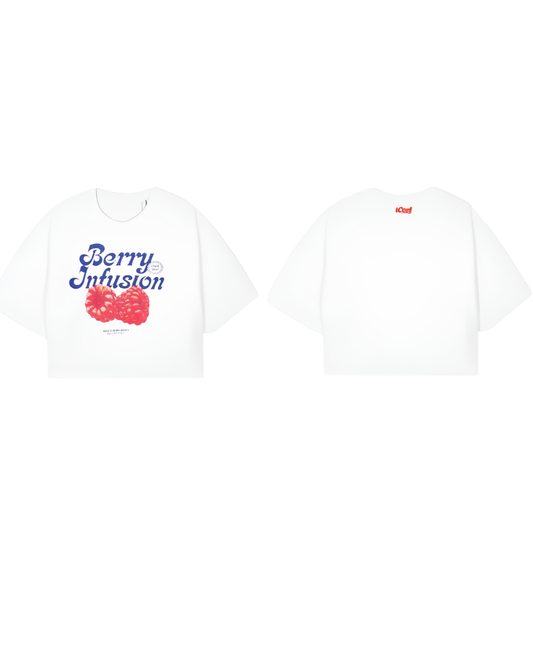 BERRY INFUSION - Oversize Baskılı Crop