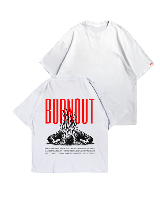 BURN OUT- Oversize Baskılı Unisex T-shirt