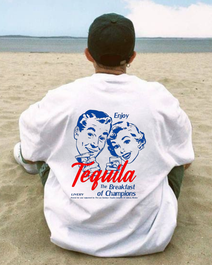 TEQUILA - Oversize Baskılı Unisex T-shirt