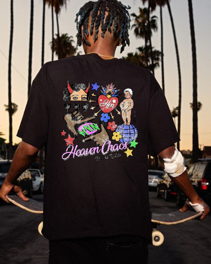 HEAVEN - Oversize Baskılı Unisex T-shirt