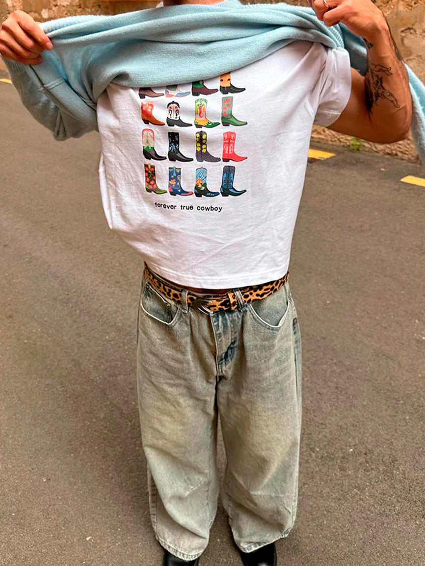 COWBOY - Oversize Baskılı Unisex T-shirt