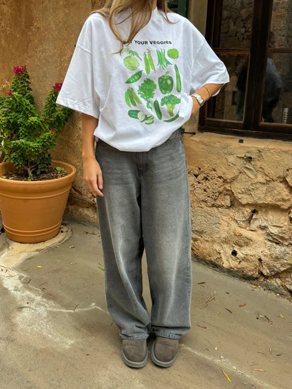 VEGGIES - Oversize Baskılı Unisex T-shirt